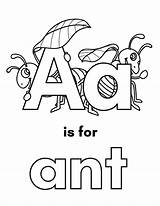 Ant Coloring Pages Letter Printable Alphabet Museprintables Color Preschool Visit Kids Colouring Pdf Abc sketch template