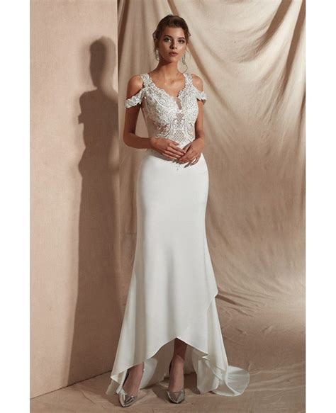 sexy tight lace beaded informal bridal dress for 2019 outdoor wedding