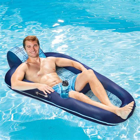 Aqua Leisure Water Lounge Extra Large Pool Float With Headrest Blue