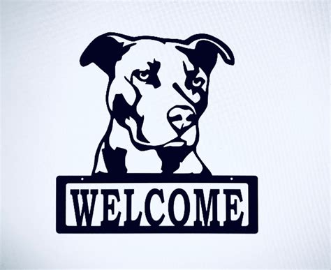 pitbull dog  premises steel metal sign  pitbull  etsy