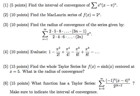 Solved Find The Interval Of Convergence Of Sigma E N X