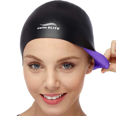 2 In 1 Premium Silicone Swim Cap Reversible Wear It On Both Sides