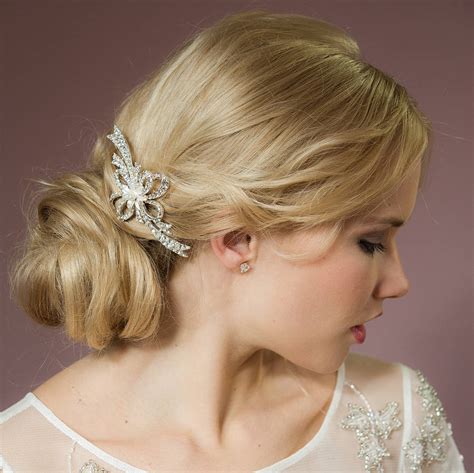 Ellie Crystal And Pearl Hair Comb By Lola And Alice