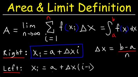 finding  area   limit definition sigma notation youtube