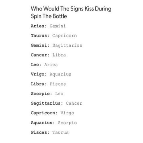 who would the signs kiss during spin the bottle portraitdeyeol ™☽ spin the bottle virgo