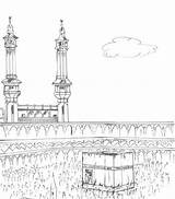 Kaaba Islamic sketch template