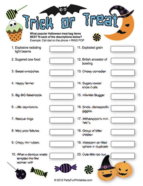 trick  treat game  deliciously fun halloween trivia