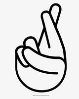 Crossed Fingers Emoji 54kb sketch template