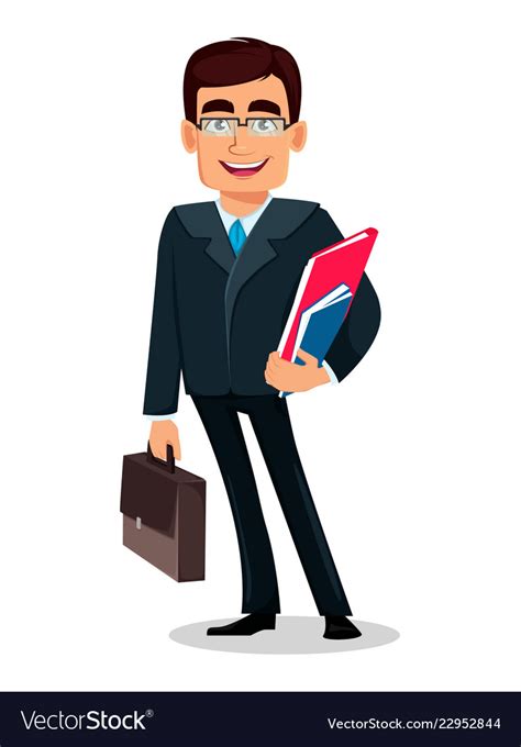 business man cartoon character in formal suit vector image