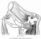 Hair Coloring Pages Brush Girl Brushing Hairstyle Color Getcolorings Her Bow Getdrawings Colorings sketch template