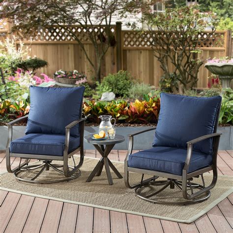 homes gardens chauncey  piece patio chat set  navy
