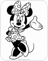 Minnie Coloring Mouse Pages Disney Pdf Waving sketch template