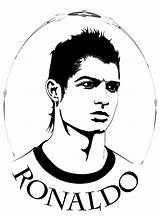 Ronaldo Coloring Drawing Cristiano Soccer Pages Player sketch template