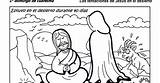 Desierto Tentado Jesús Tentaciones Catequesis sketch template