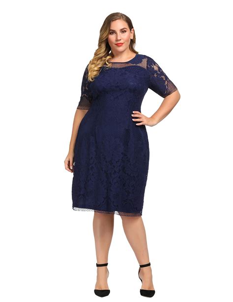 chicwe womens  size lined floral lace dress knee length casual party cocktail dress
