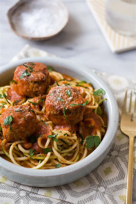 Zucchini Noodles With Meatballs 20 Comforting Veggie Noodle Recipes