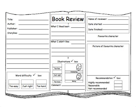book review templates   ms word