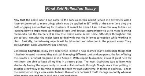 reflection  reflective essay examples