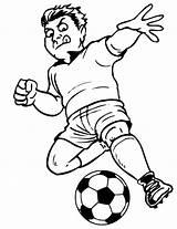 Soccer Coloring Pages Printable Kids Player Football Play Clipart Kick Colouring Foot Ball Template Print Sports Ready Templates Old Printables sketch template