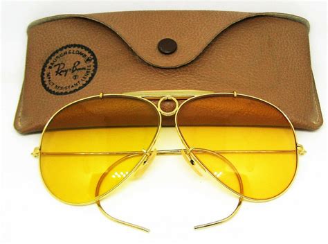 ray ban usa vintage nos  bl aviator ambermatic bullet shooter  sunglasses vintage