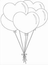Balloons Corazones Stamps sketch template