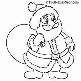 Christmas Coloring Santa Book Sack Claus Color Theholidayspot sketch template