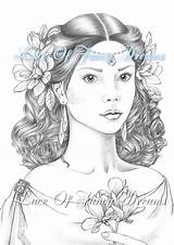 Coloring Magnolia Princess Sheet Printable Woman Relaxation Gift Pdf sketch template