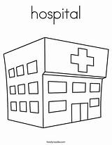 Hospital Coloring Pages House Ambulance Outline Kids Print Twistynoodle School Doctor City Police Tracing Ll Noodle Twisty sketch template
