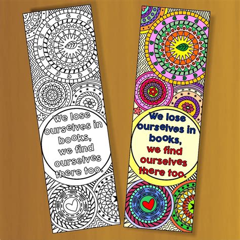set   coloring bookmarks  quotes   colored etsy