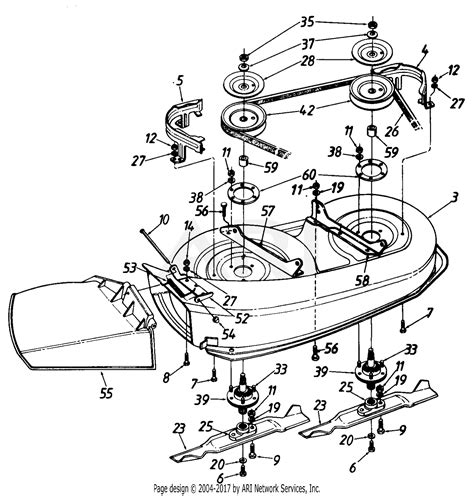 mtd      parts diagram    mowing deck assembly