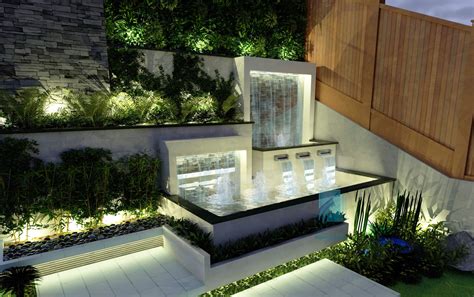outdoor water wall feature