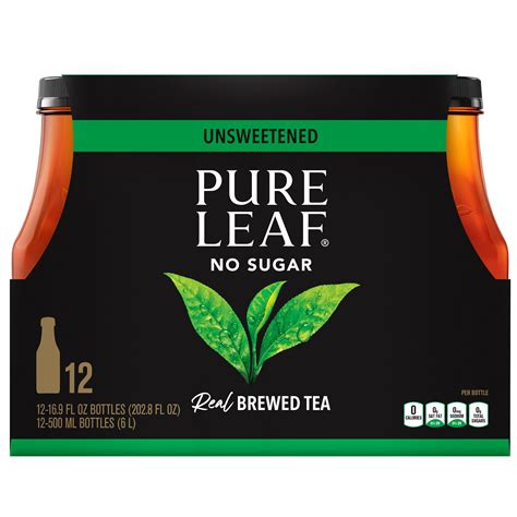pure leaf unsweetened real brewed black iced tea  oz  pack bottles walmartcom