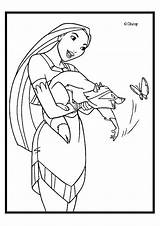 Pocahontas Mariposa Mapache Línea sketch template