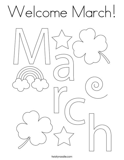 march coloring page twisty noodle
