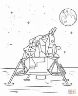 Moon Pages Landing Coloring Lunar Lander Mars Rover Colouring Space Print sketch template