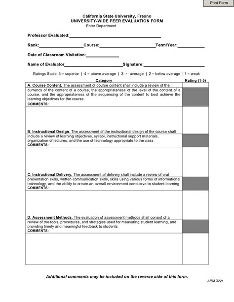 peer evaluation form  sample templates gambaran