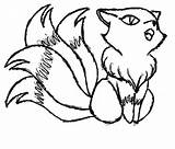 Kitsune Lineart Deviantart sketch template