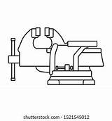 Bench Vice Vise Tools Shutterstock sketch template