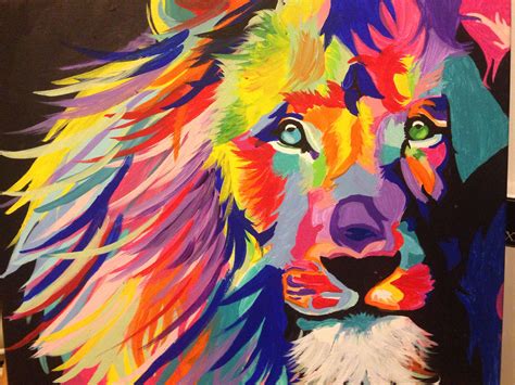 colorful lion colorful lion art painting