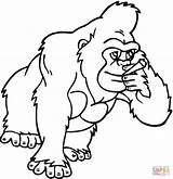 Gorilla Coloring Pages Clipart Gorillas Primate Printable Cartoon Drawing Mountain Cliparts Animals Supercoloring Categories Apes Presentations Use Projects Websites Reports sketch template
