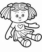Doll Coloring Clipart Dolls Print Girls Book Simple Shutterstock Three Clipground These sketch template