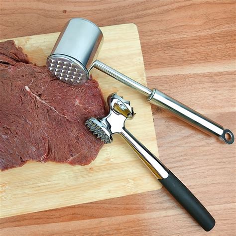 Stainless Steel Double Sided Loose Meat Hammer Chicken Chop Steak