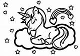 Unicorn Coloring Pages Printable Rainbow Color Girls sketch template