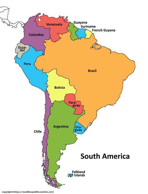 political map  south america  countries   world map