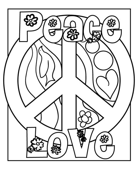peace sign coloring pages coloringpagesabccom
