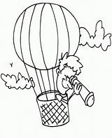 Balloon Air Hot Coloring Pages Printable Colouring Kids Print Basket Template Popular Coloringhome sketch template