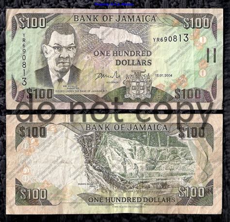 Jamaica 100 Dollars Circulated Foreign Paper Money