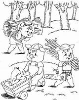 Pigs Little Three Coloring Pages Color Kids Print sketch template