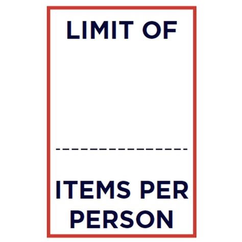 limit  items  person riz safety