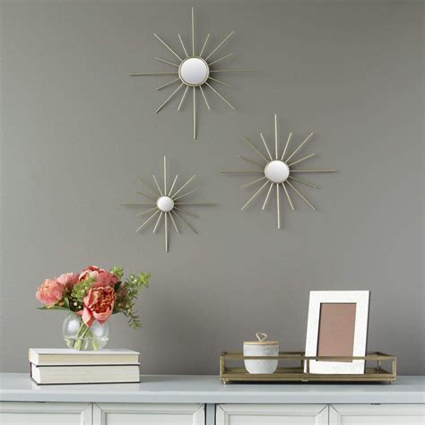 set   decorative mirrors small starburst gold mirrors  wall